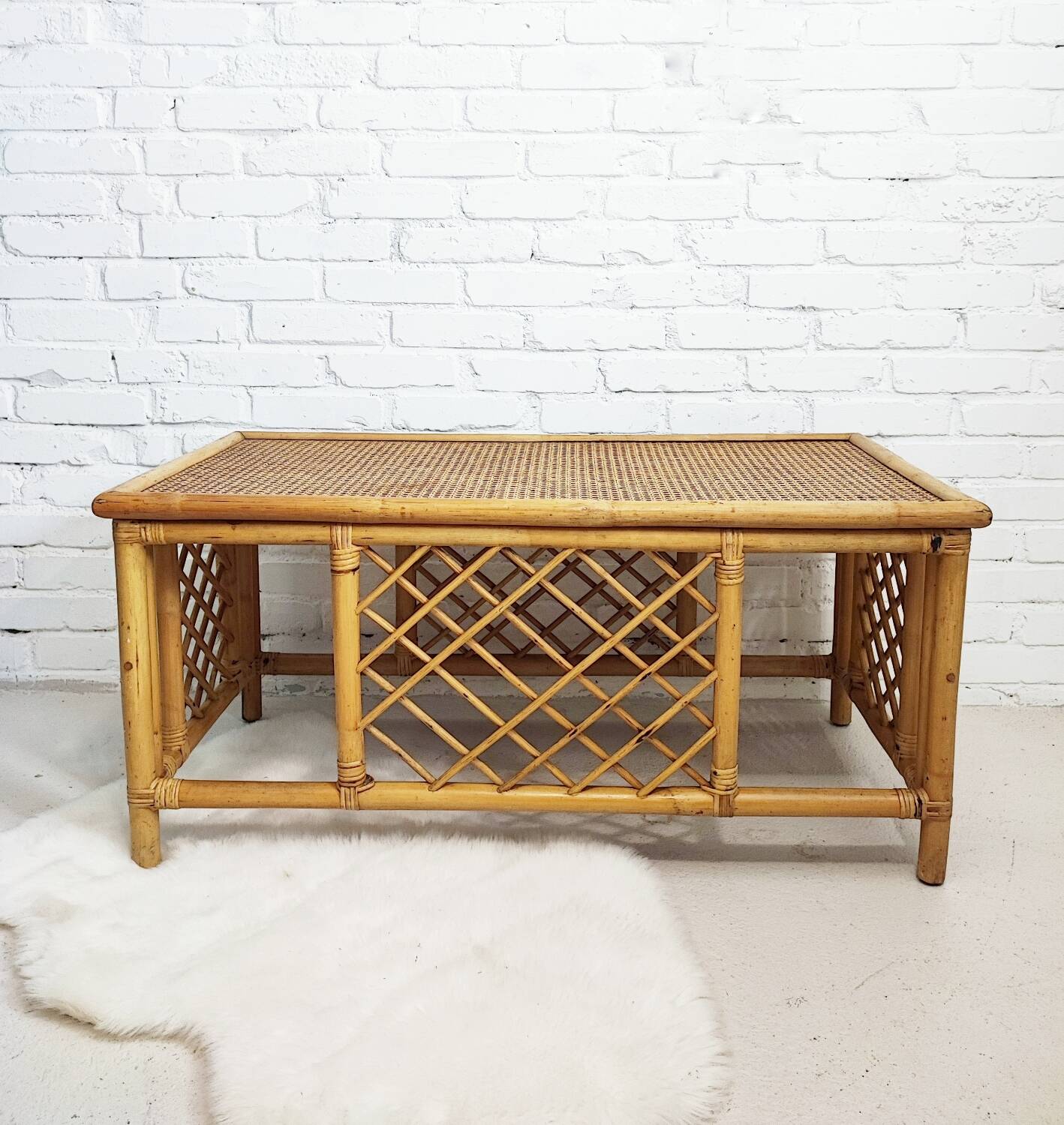 Rattan coffee table