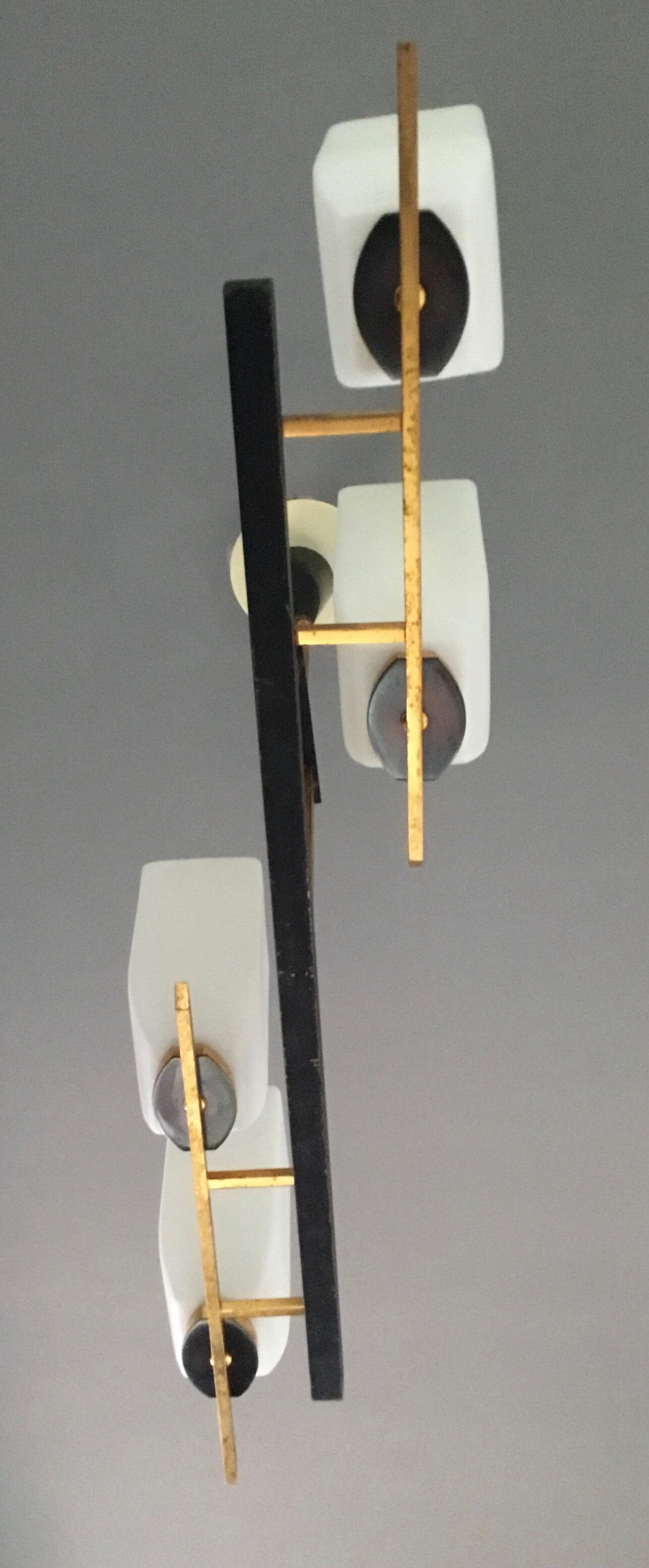 Lustre 4 black and gold metal Arlus fires - 1950