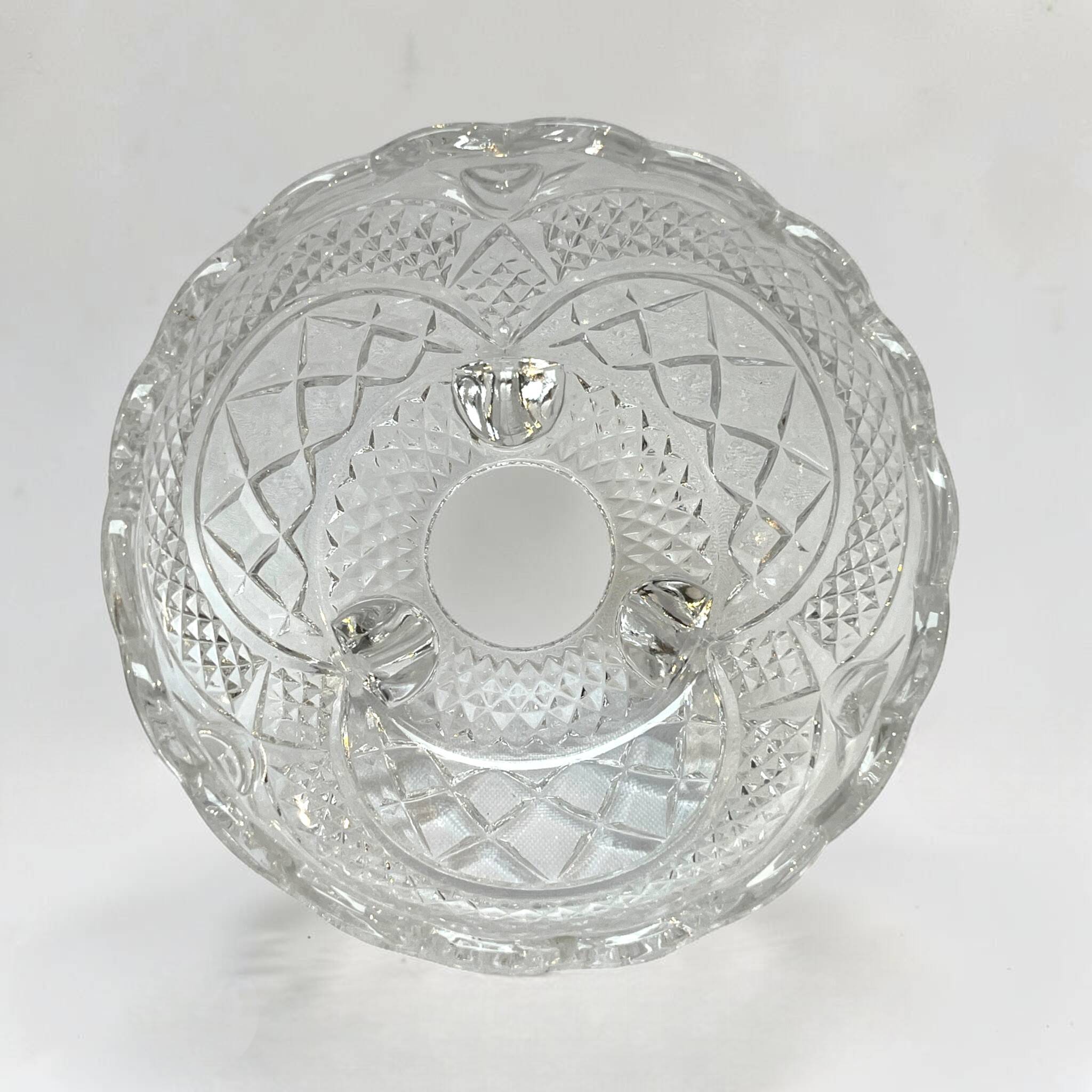 cut crystal sugar bowl with lid Pinwheel pattern crystal sweet jar