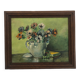 Oil on panel bouquet signed