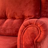 Coral velvet toad sofa