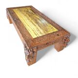 Northern Italian Roman carved style coffee table / marble top