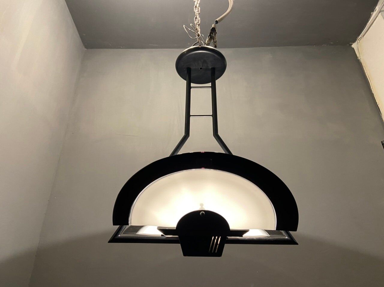 Architectural Italian Black & White Light Pendant