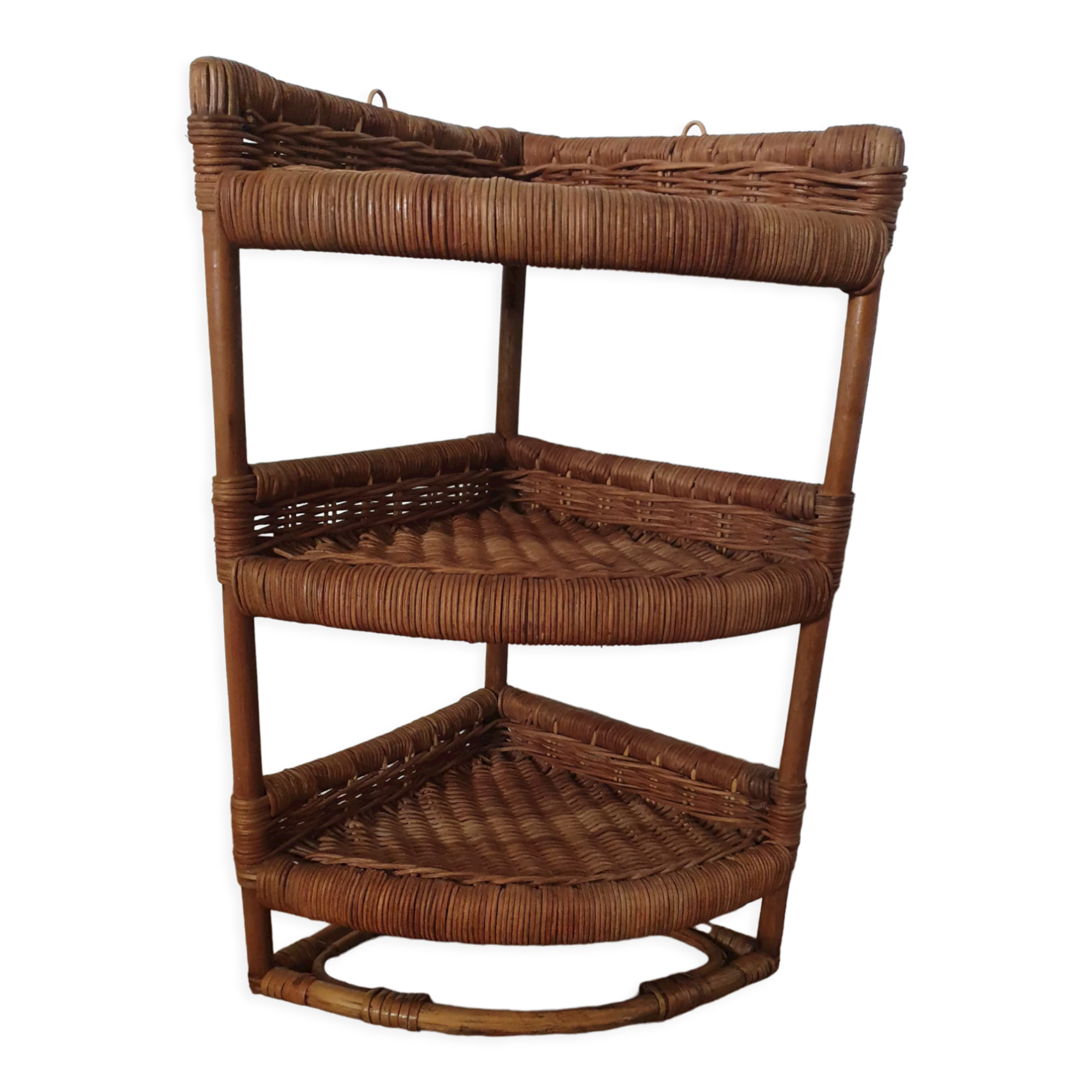 Wicker corner shelf 70s
