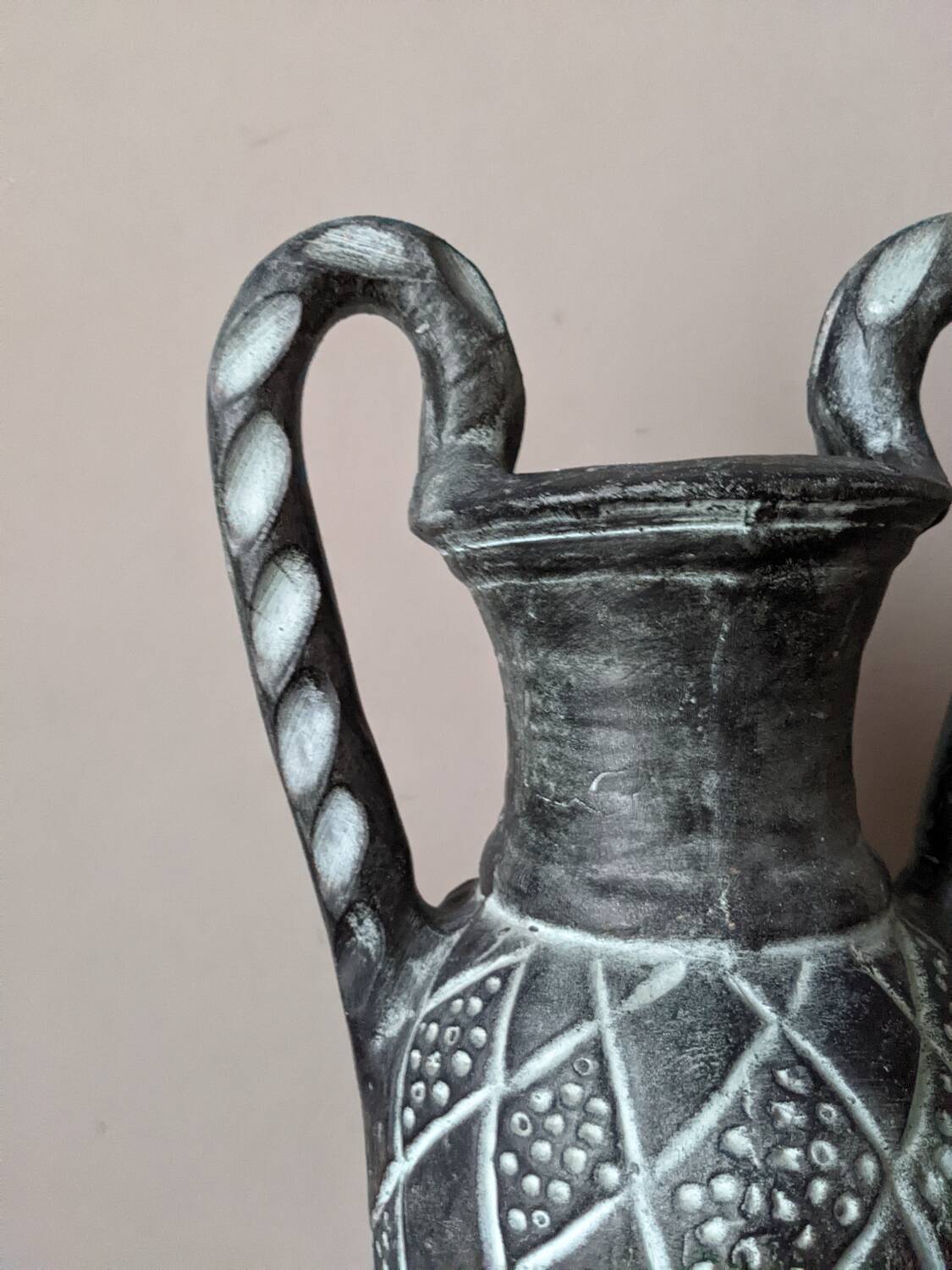 Terracotta ceramic amphora