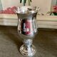 Curved vase silver metal decor "golf ball"