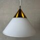 Vintage Glashütte Limburg pendant lamp – opaline and brass