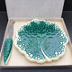 Verceram cheese platter and knife, leaf decoration