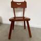 Set of 4 Imperial Loyalist brutalist wooden chairs, vintage 60s design