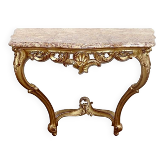 Console murale en bois doré style Louis XV, milieu XXème