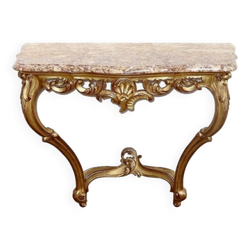 Console murale en bois doré style Louis XV, milieu XXème