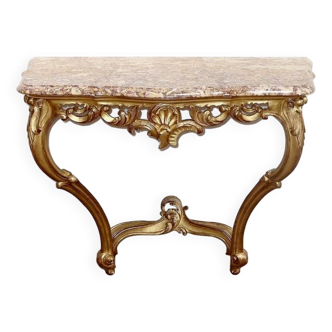 Wall Console in Golden Wood, Louis XV style – Mid 20th century