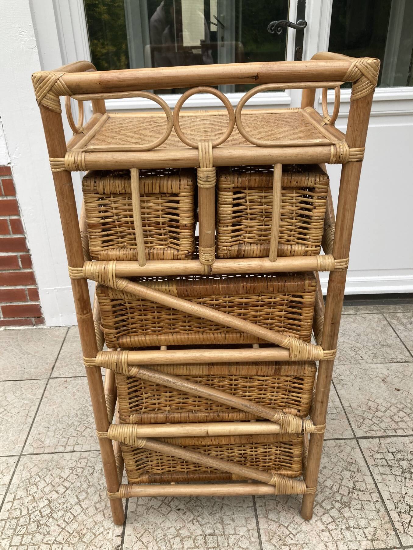 Vintage rattan chiffonier