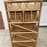 Vintage rattan chiffonier