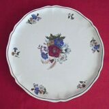 Round serving dish Agreste Sarreguemines flower motifs