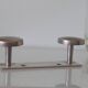 Brushed aluminum wall coat rack, vintage
