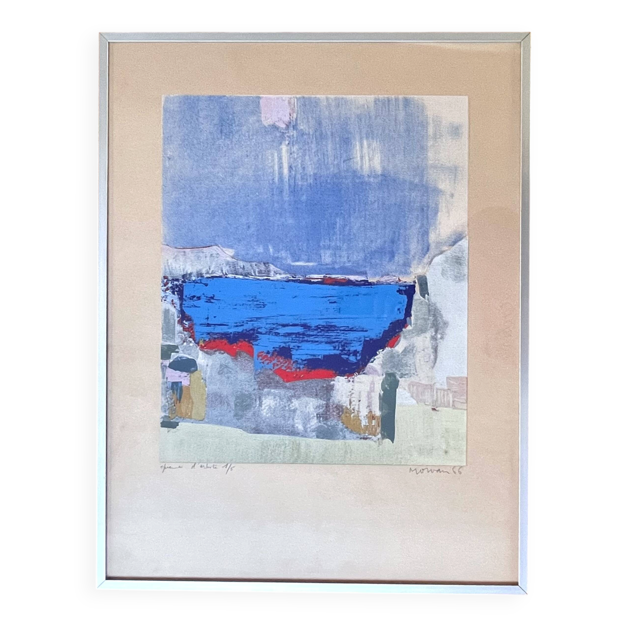 Mowan 1966 - Signed artist's proof - Abstract lithograph