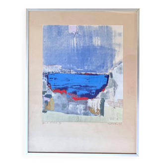 Mowan 1966 - Épreuve d’artiste signée - Lithographie abstraite