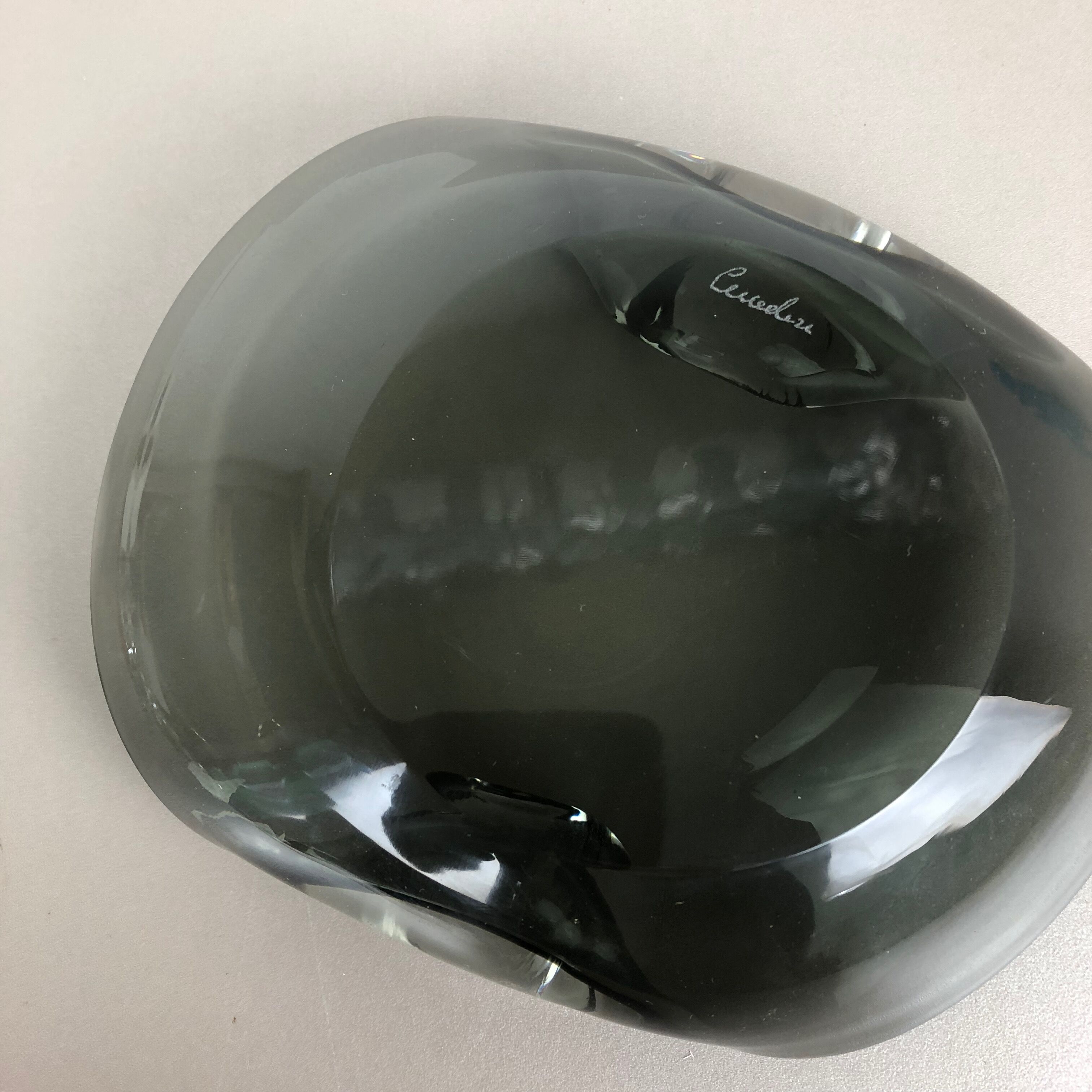 Murano glass shell bowl Antonio da Ros, Cenedese Italy 1960s No1