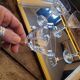 Set of 4 cut glass goblets – France 50s