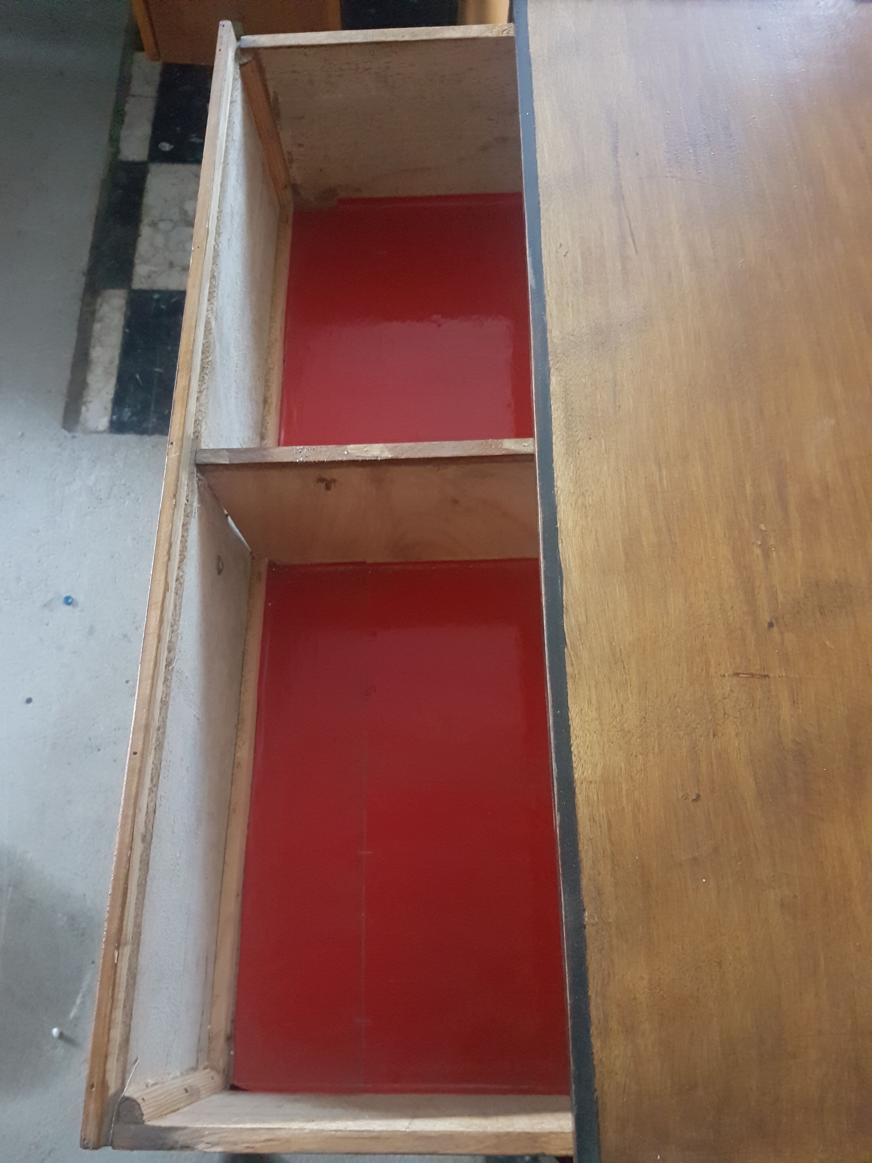 Chest of drawers vintage 1960 raw wood