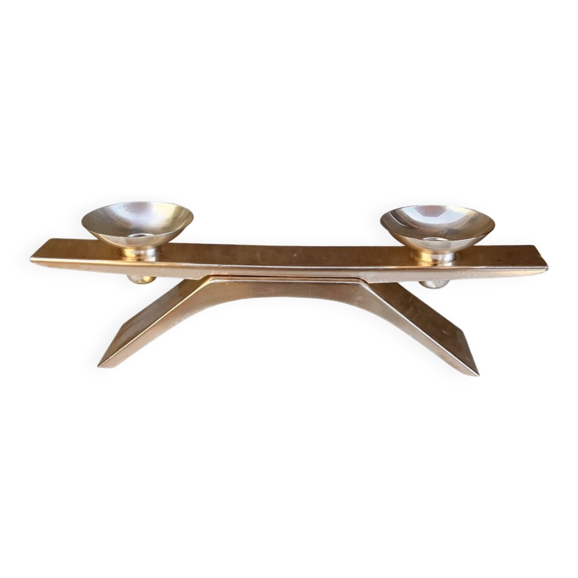 Silver-plated Ikora candlestick designed by K. Radtke WMF 1961