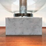 Mid-century glass and marble table lamp 3480 by Erco, 1960s.