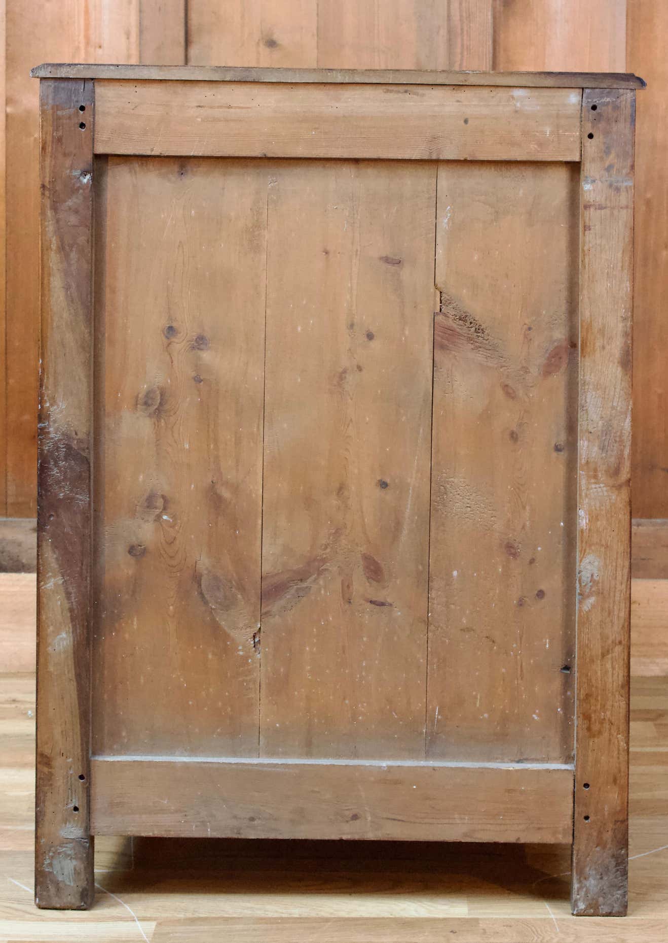 Rustic wooden secretary with 19th century flap