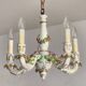 Handgeformt vergoldet vintage Porzellan Kronleuchter Capodimonte 1960er