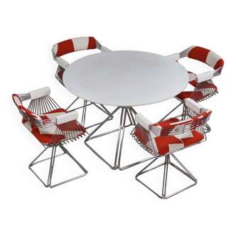 Ensemble table à manger et chaises pivotantes Rudi Verelst pour Novalux