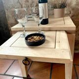 Extendable coffee table in exotic wood