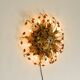 Large gilt Italian ceiling lamp from the 1960s by Banci Firenze with 9 sock