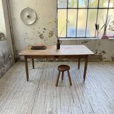 Beech and pine farmhouse table with spindle legs 170 cm