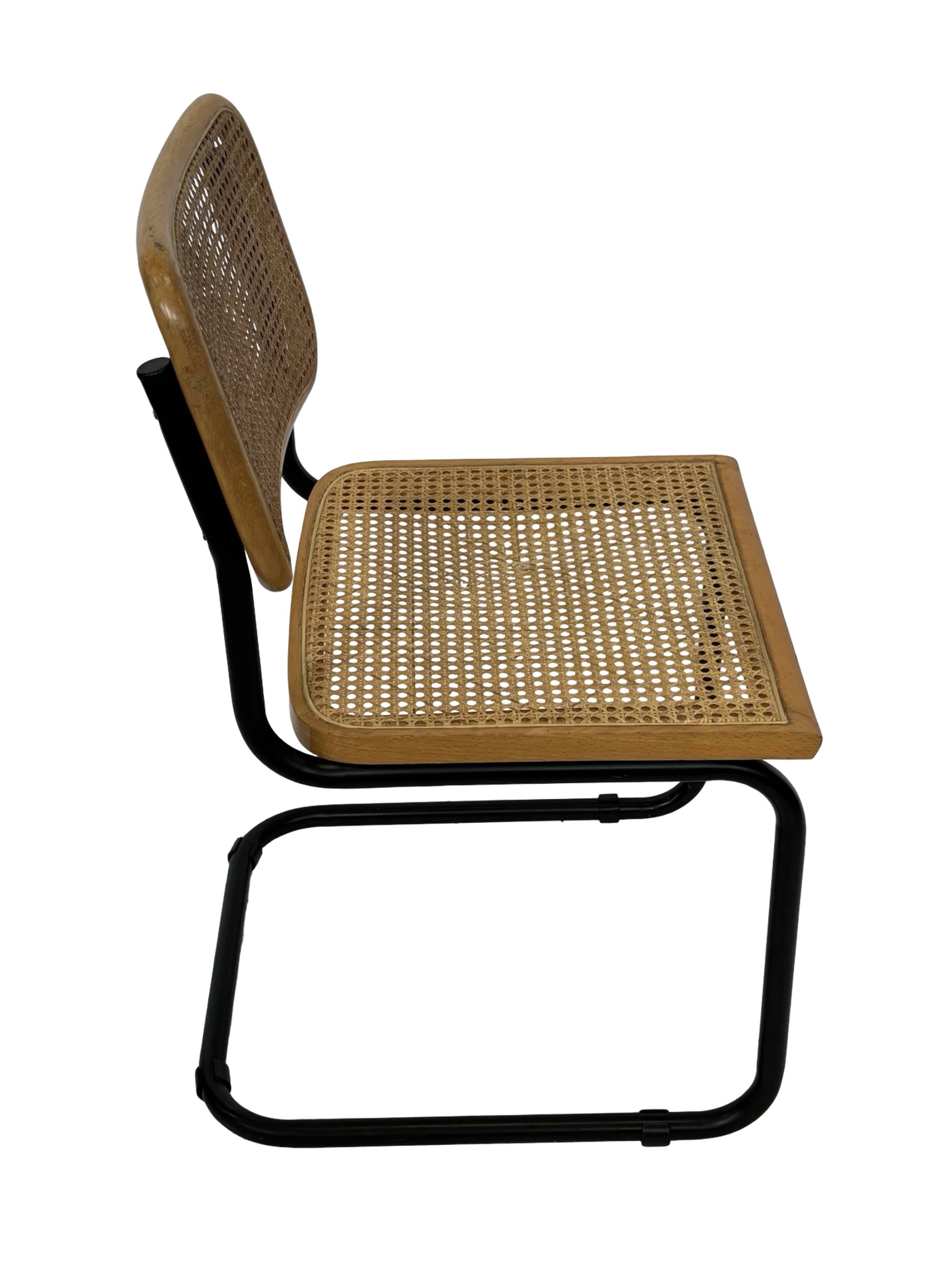 Set of 4 chairs Cesca B32 designed by Marcel Breuer design black frame