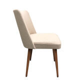 Beige Wool Shell Dining Chair by Lesniewski for Słupskie Fabryki Mebli, 1962