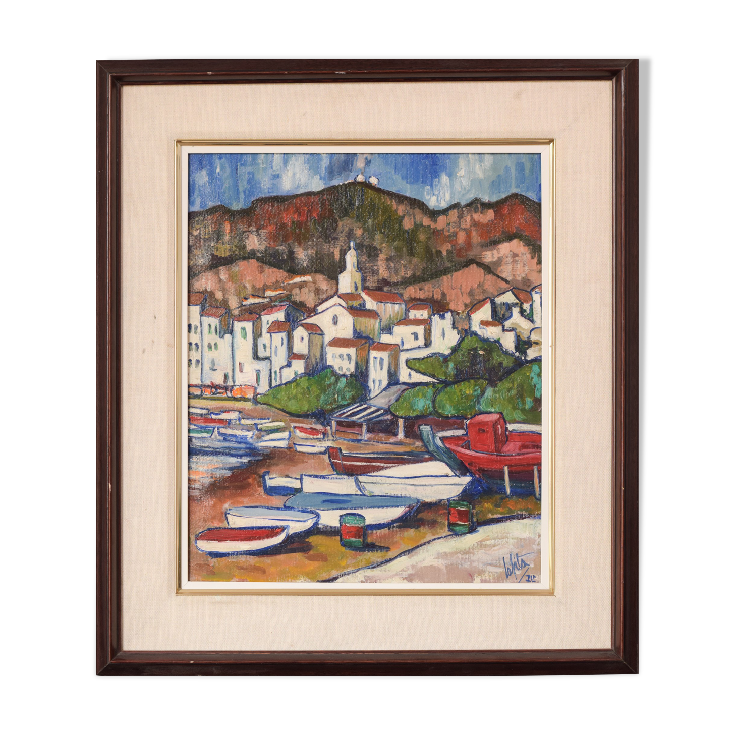 Fishing village with boats