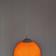 Orange opaline ball pendant, France circa 1970.