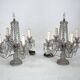 Lampes de table en cristal Maria Theresa avec candélabres. Ensemble de deux. Italie, années 1940.