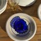 Coupelle coquille en verre bleu D10