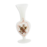 Vase en opaline blanc fleurs