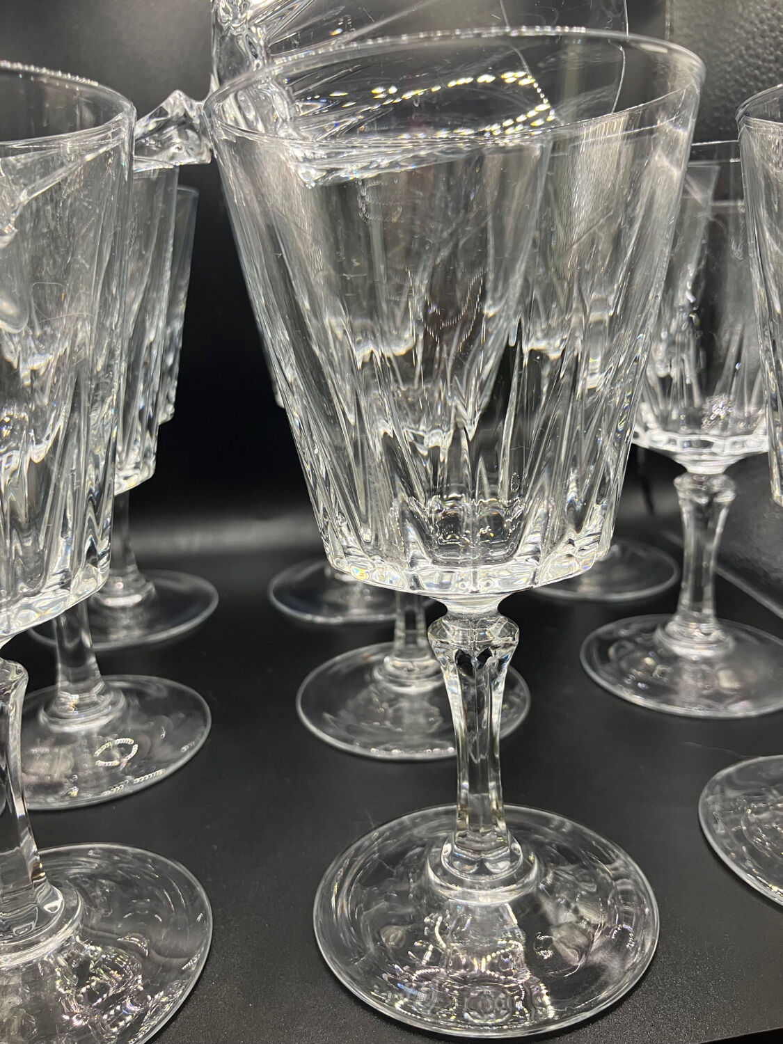 10 vintage crystal glasses