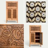 Parisian art deco sideboard in raw oak 1930