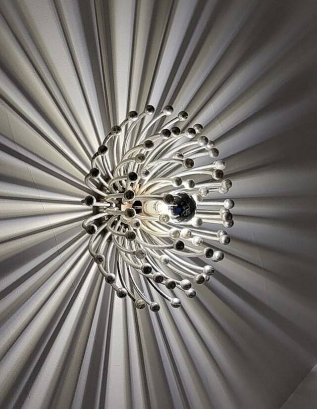 Pistillo wall or ceiling lamp in chrome by Valenti Luce, 1970s design