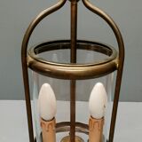 Patinated brass cage lantern, Louis XVI style, 70, France