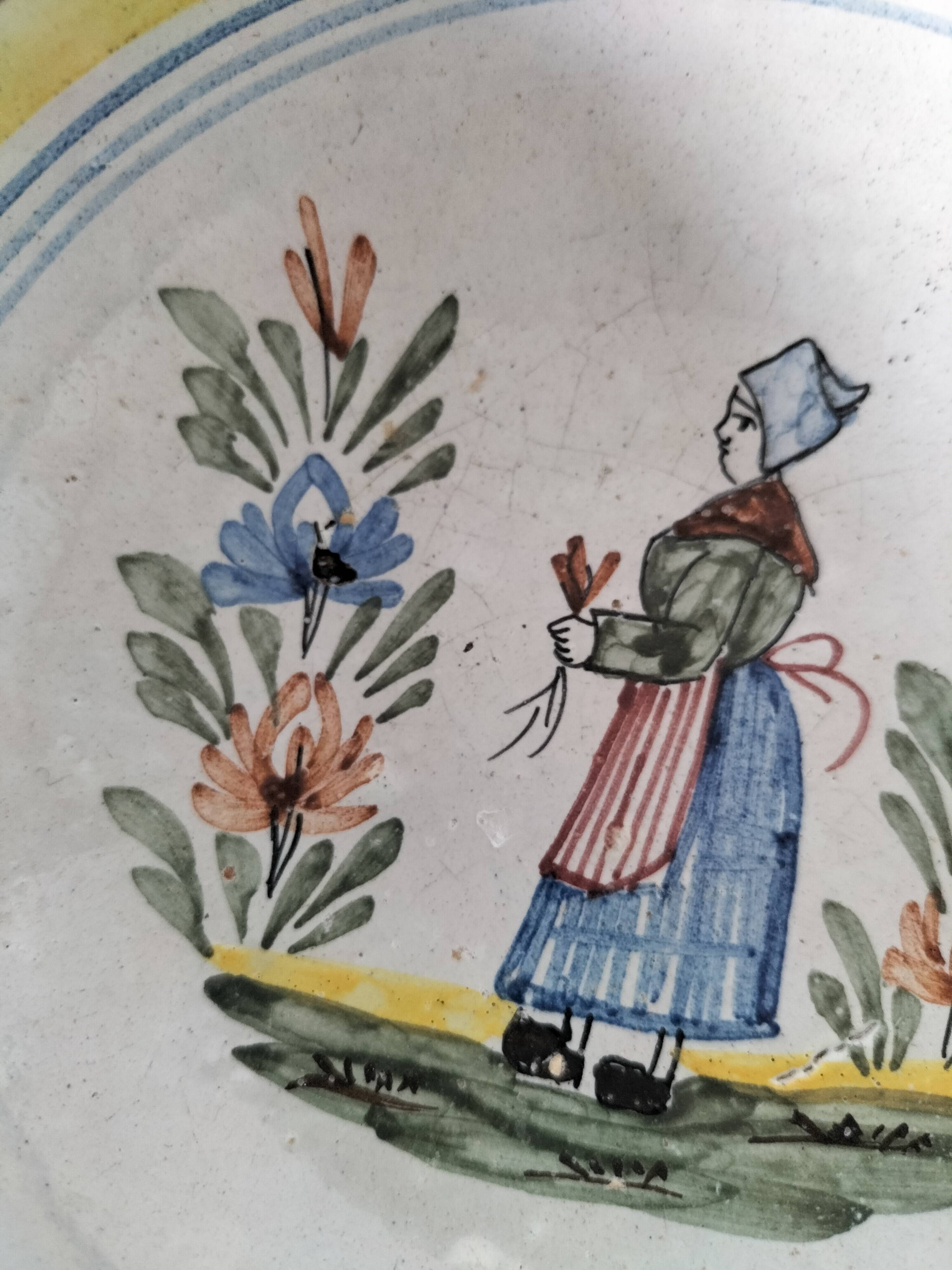 Hand-painted Breton bowl, 1920s