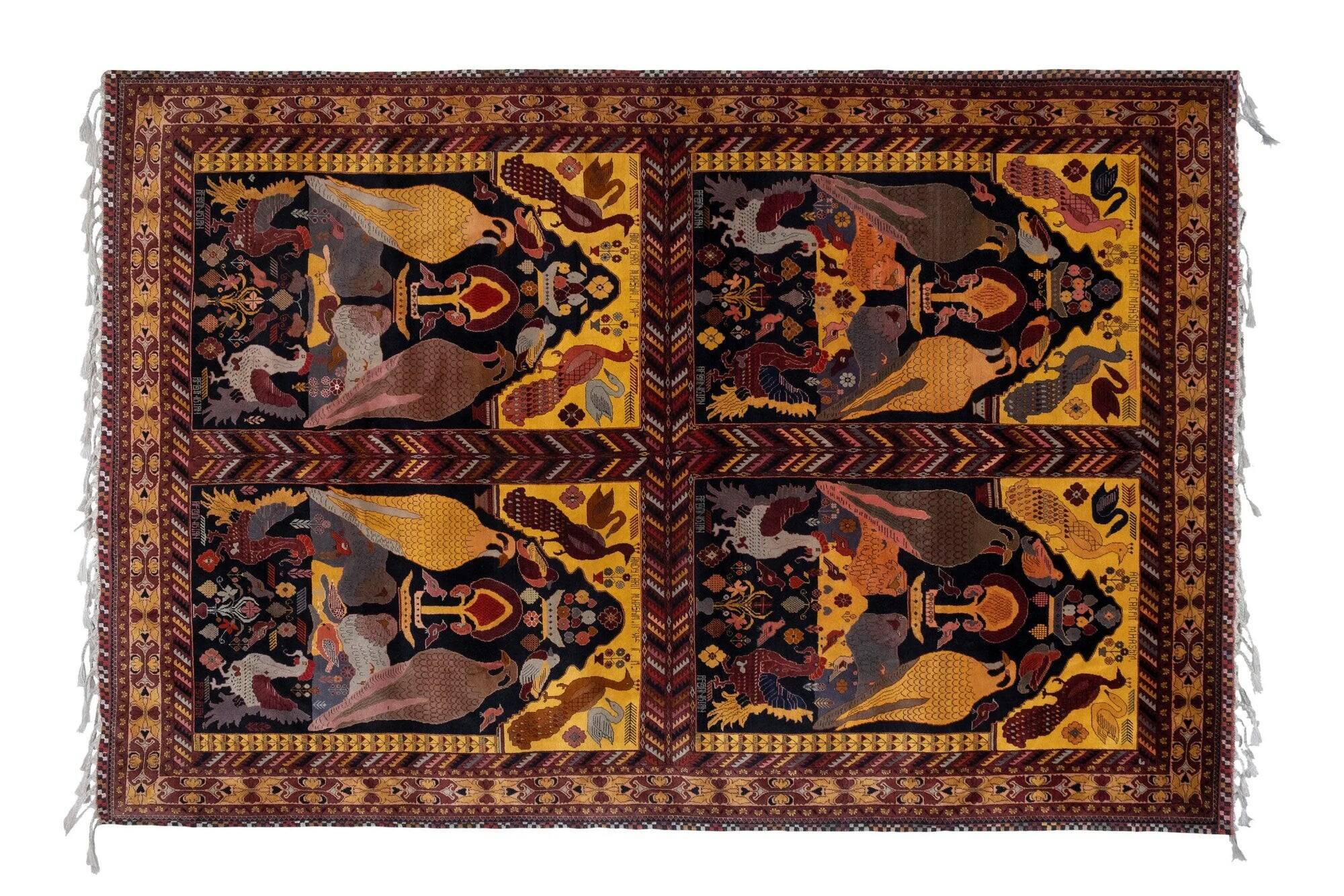 Vintage Turkish rug handmade 202x302 cm