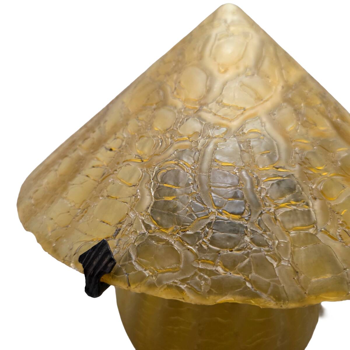 French Art Deco Glass Mushroom Table Lamp, 1920/30s