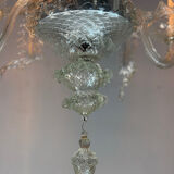 Venetian lustre in colourless Murano glass, 6 light arms, circa 1950.