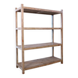 Burmese teak bookcase shelf with original ecru patina