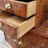 Meuble commode d'époque Art Déco en loupe de noyer -1930s